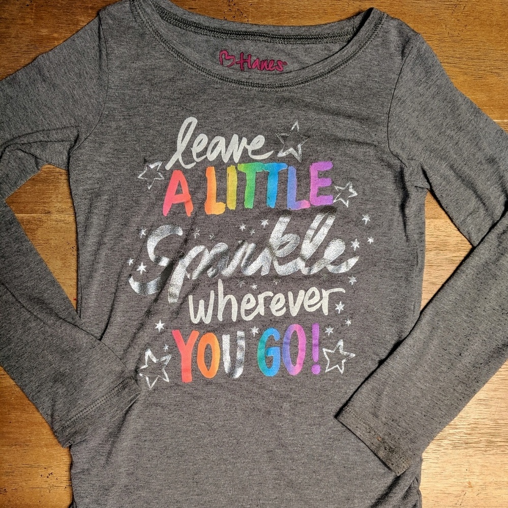 Girls long sleeve shirt sparkle small 6 6X